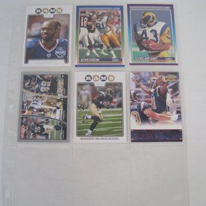 Lot of 6 LOS ANGELES & ST LOUIS RAMS Player Cards